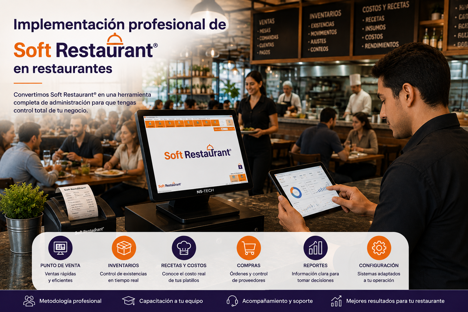Implementación profesional de Soft Restaurant en restaurantes